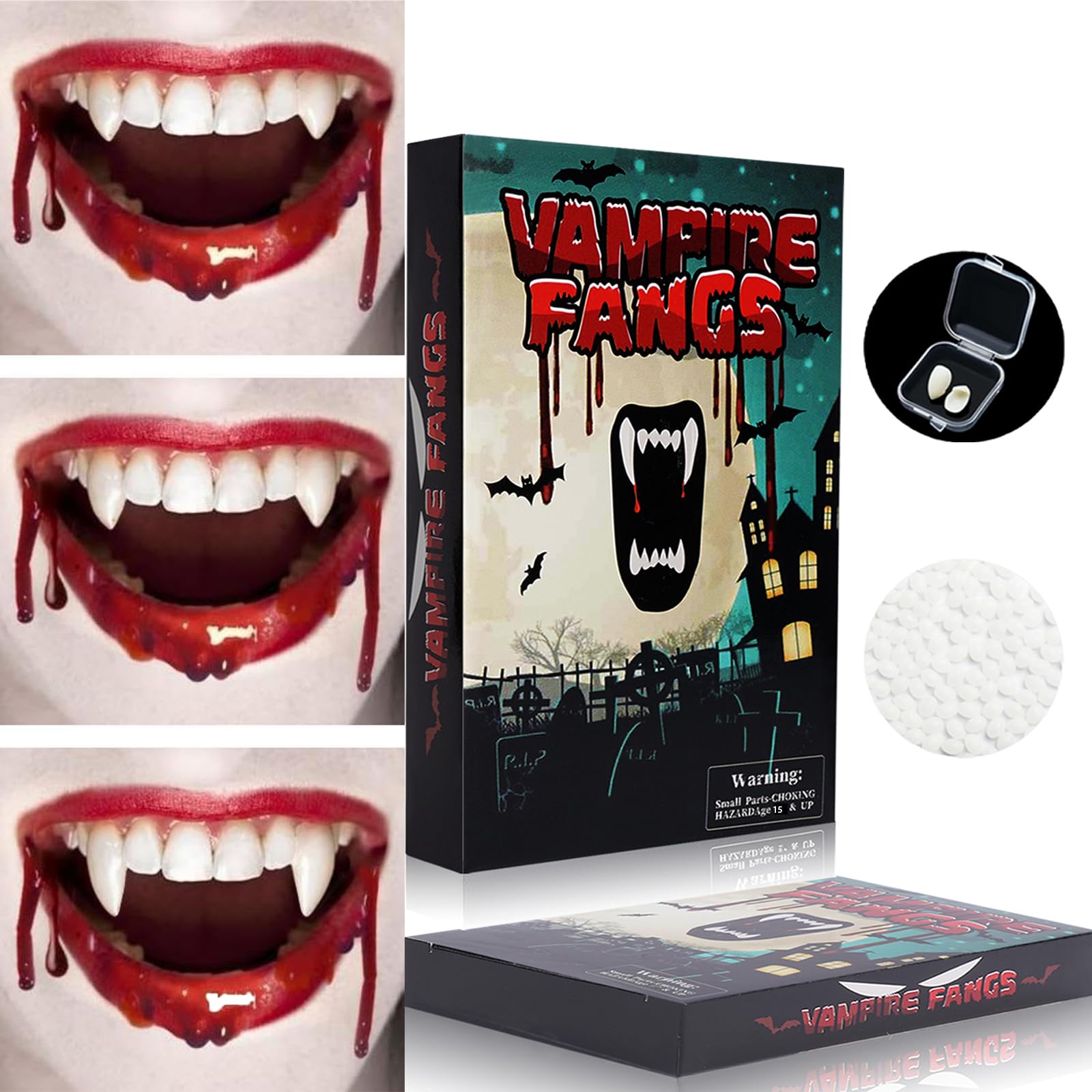 Amazon.com: YVELINES Vampire Teeth Fangs, 3 Sizes Vampire Fangs